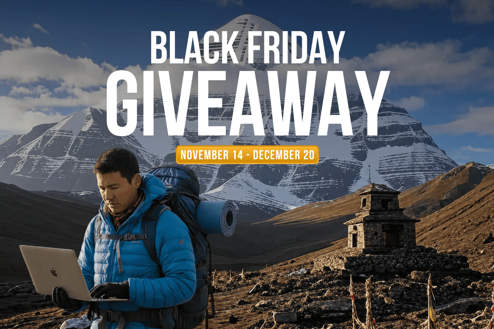 Regolith Black Friday — Win MacBook Air M4 and a once-in-a-lifetime journey: 54 km kora around the sacred Mount Kailash