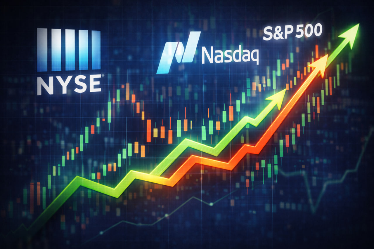 Рост ключевых индексов фондового рынка США – NYSE, Nasdaq и S&P 500