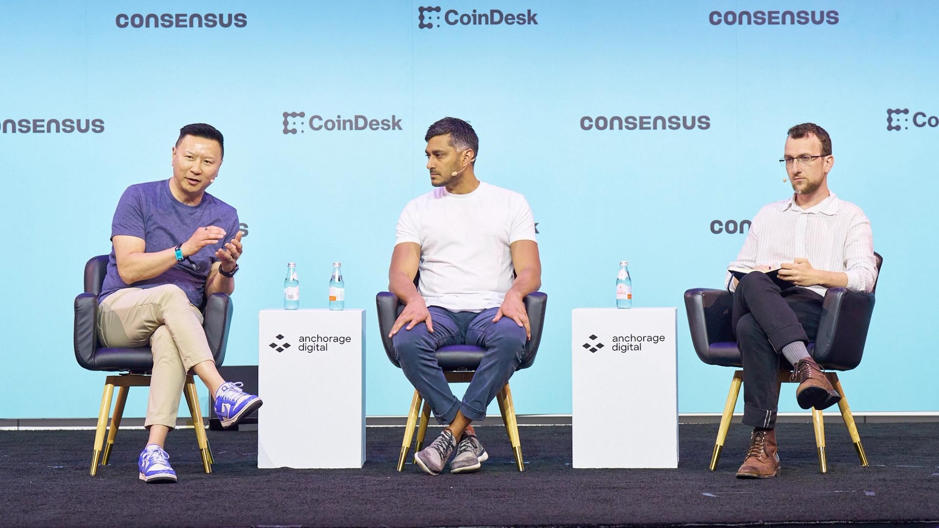 Kraken co-CEO Arjun Sethi on stage at Consensus Miami 2026, where he confirmed the exchange's IPO readiness.