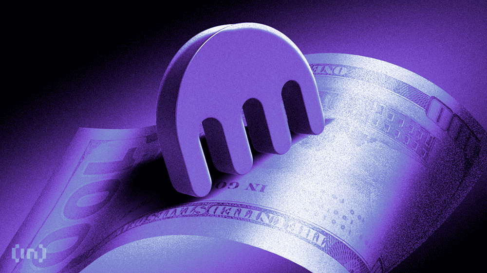 The Kraken logo on a $100 bill against a purple background. Photo by BeInCrypto.