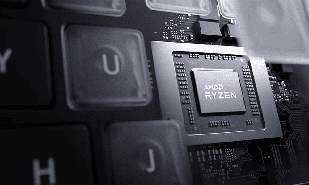 Процессор AMD Ryzen крупным планом на печатной плате
