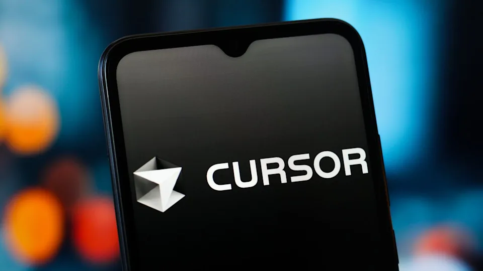 Логотип Cursor на экране смартфона