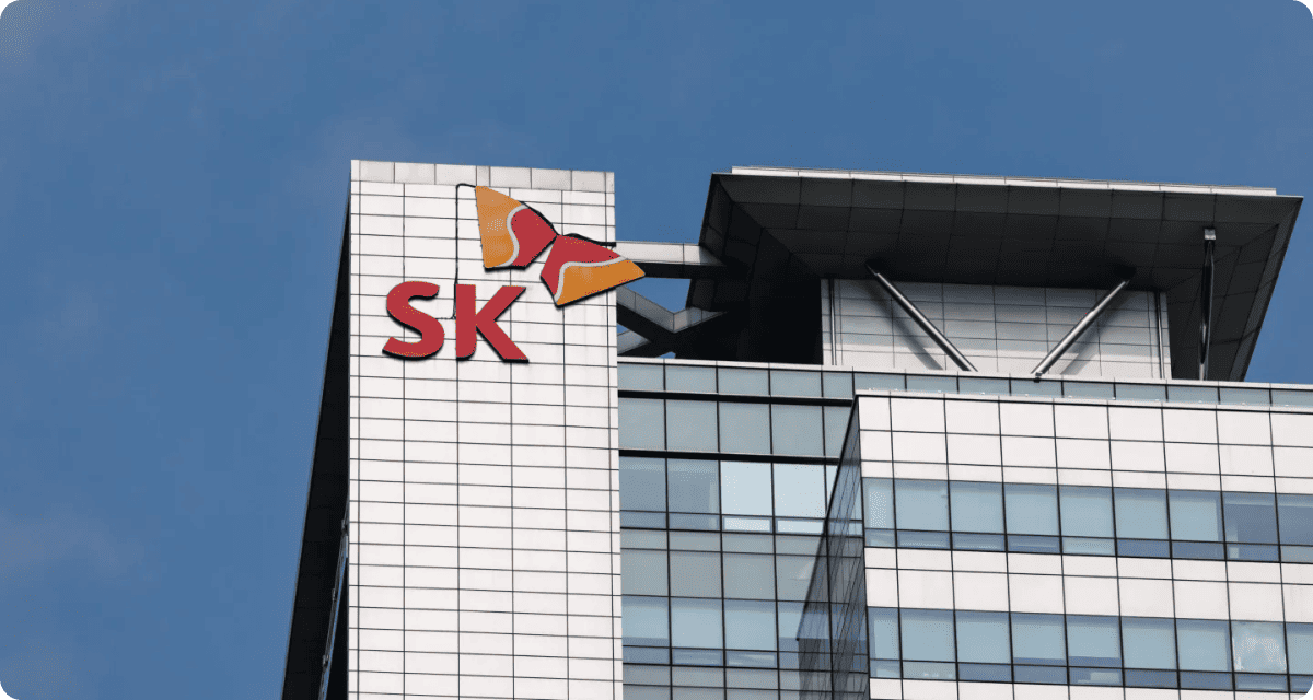 SK hynix building with the SK logo on the facade