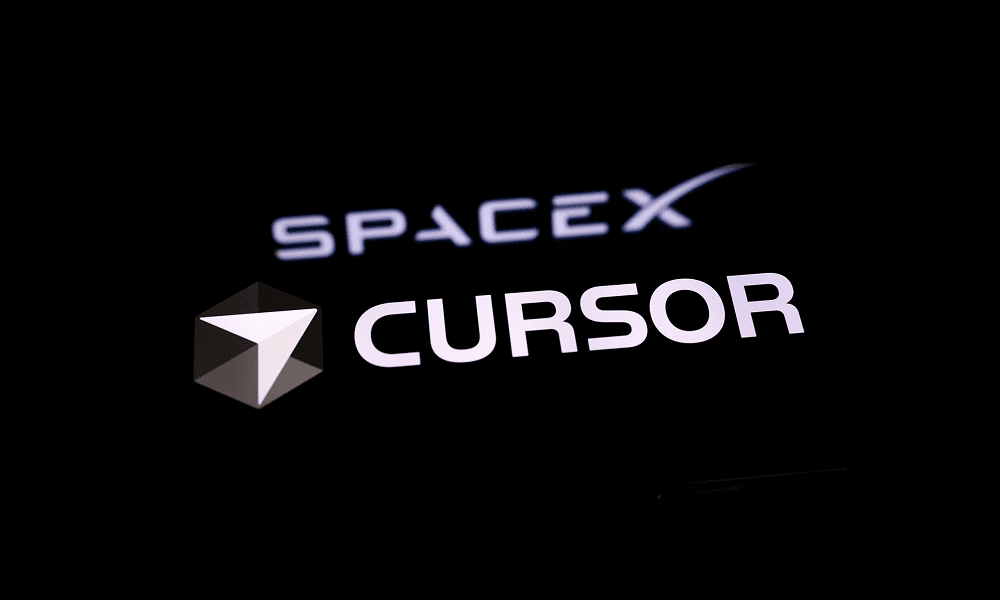 Логотипы SpaceX и Cursor на черном фоне.