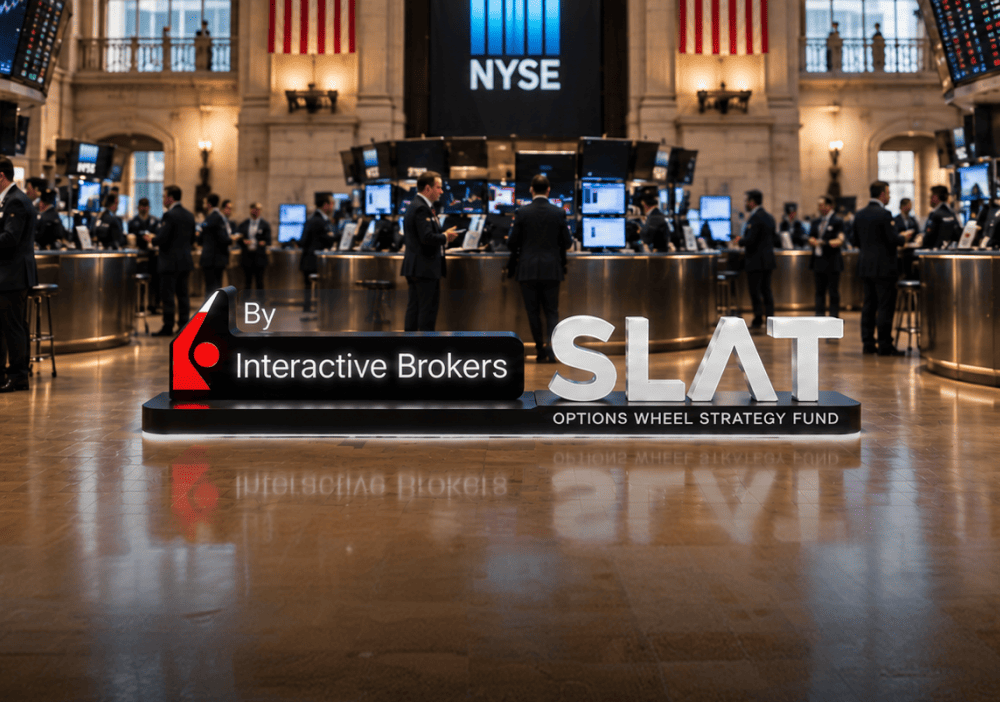 SLAT Wheel Fund against the NYSE trading floor: the fund executes its strategy through Interactive Brokers.
