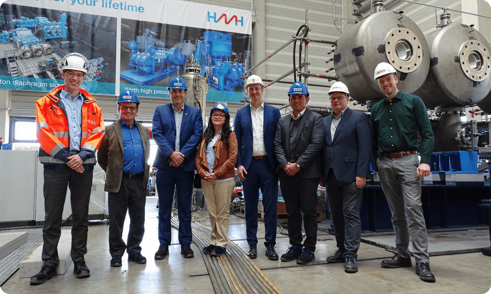 HMH team at a company production facility