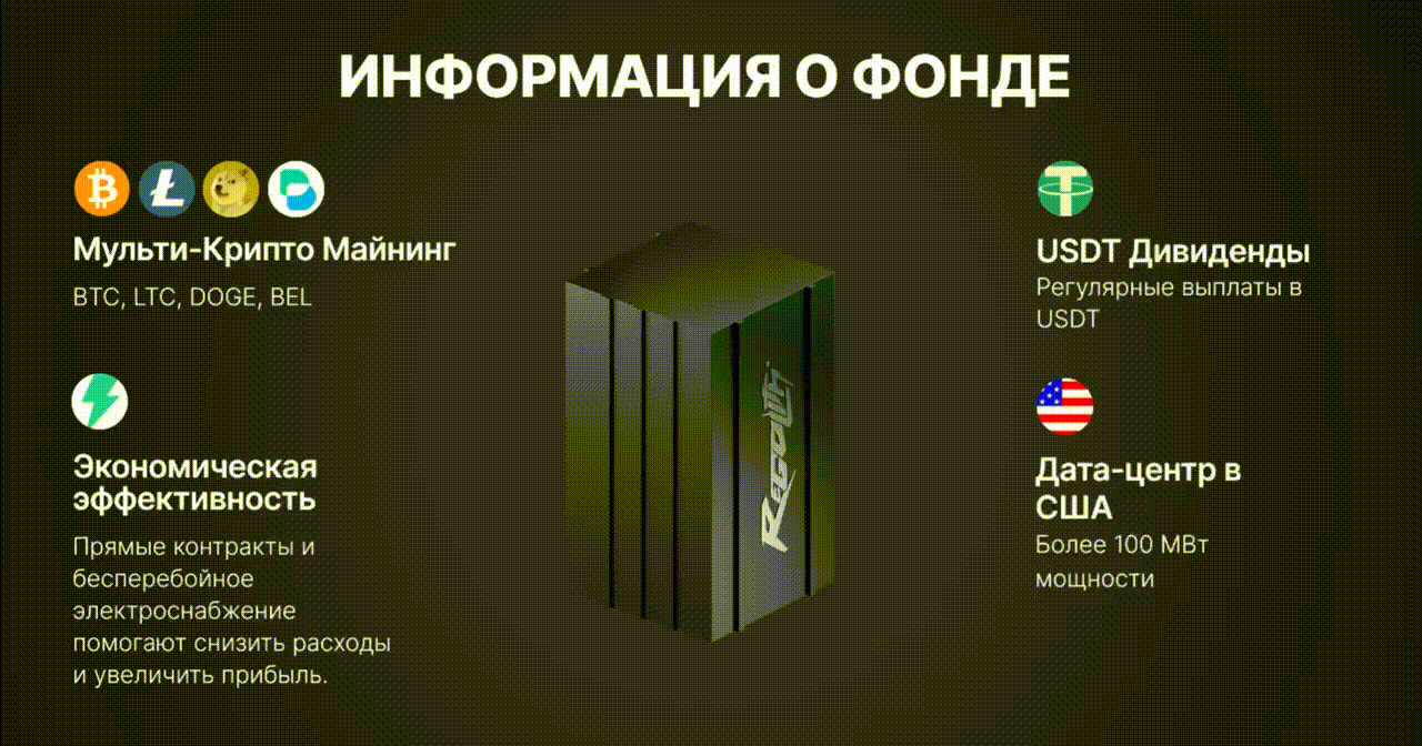 Информация о Mining Fund: мульти-крипто майнинг, дивиденды в USDT, дата-центр в США