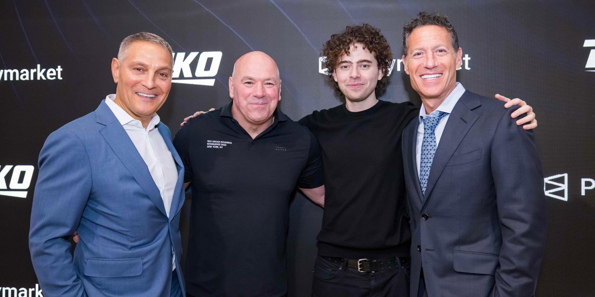 Shayne Coplan with the TKO Group leadership (UFC, WWE) – Polymarket and TKO partnership.