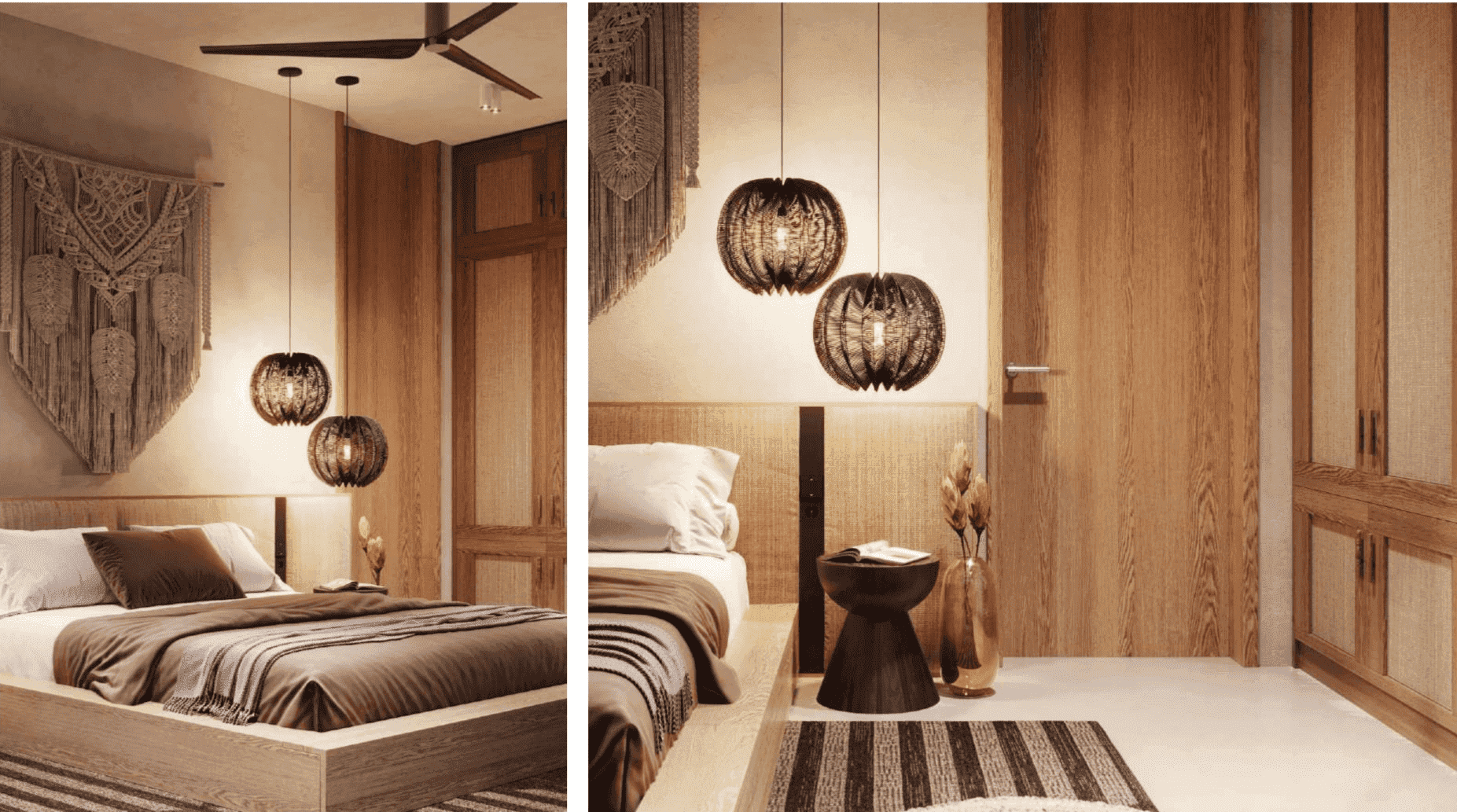 Bedroom interior design at Regolith Village villa